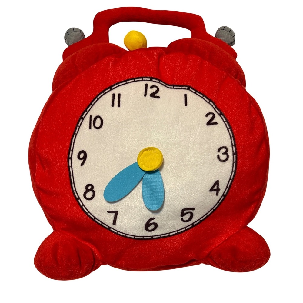 The Ikea Hemmahos Plush Alarm Clock Pillow W/ moving hands Educational Toy 13"